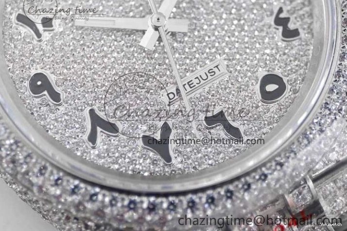 Full Arabic 41 Datejust on Dial Markers Best TWF 1:1 A2824 Edition SS Diamonds Bracelet Jubilee 0103